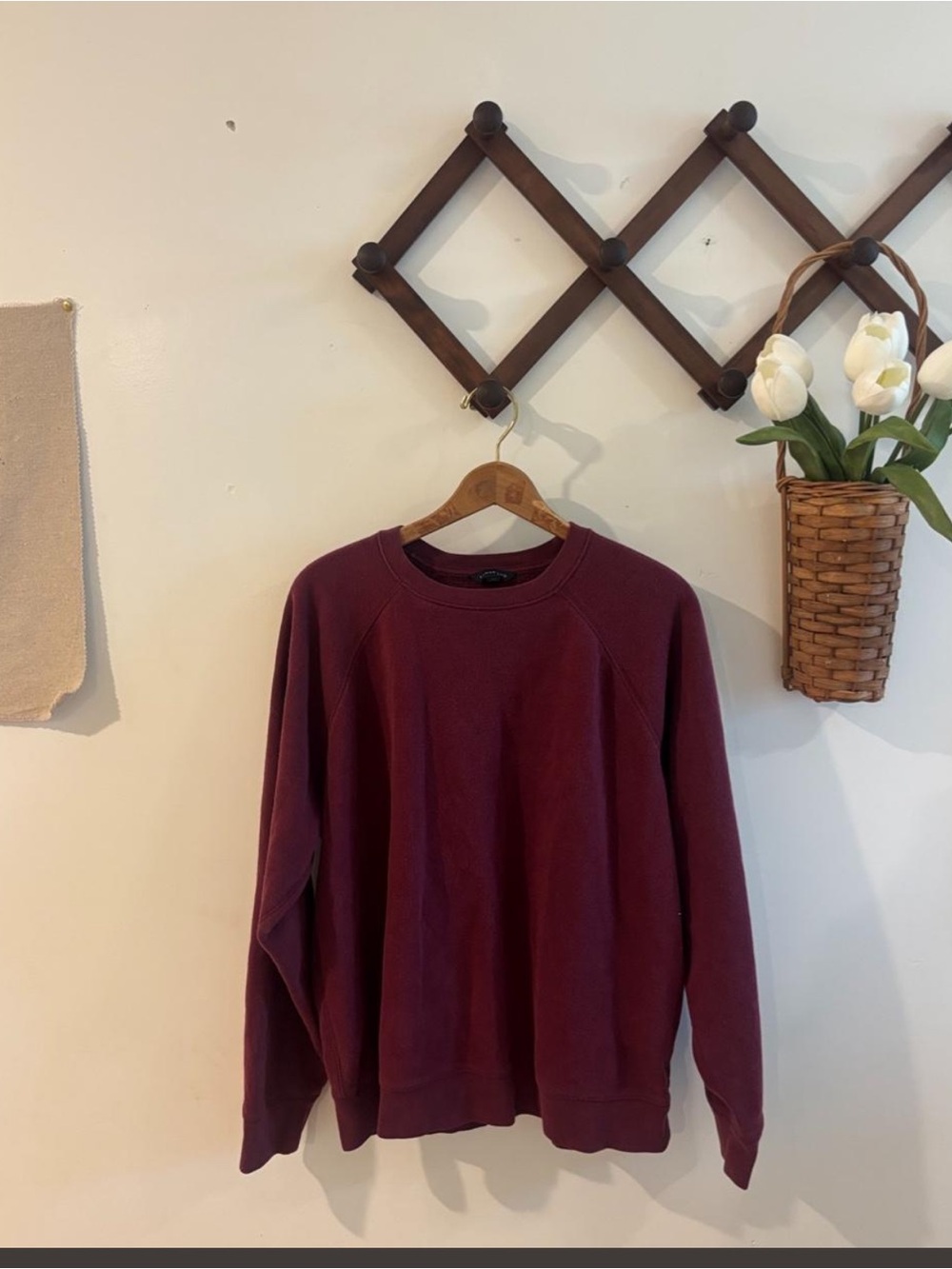 lands end deep burgundy crewneck sweater